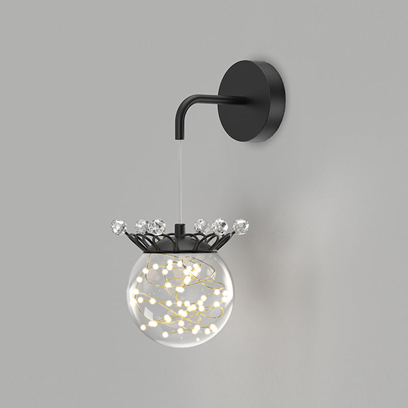 Ball Shape Glass Wall Light Modern Style Multi Lights Wall Mount Light
