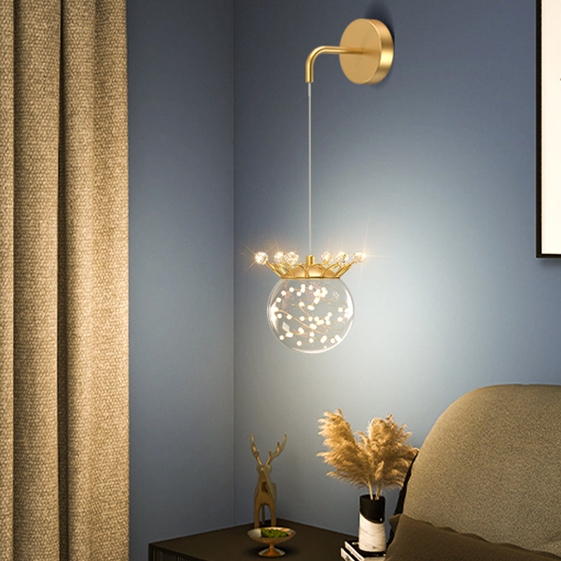 Ball Shape Glass Wall Light Modern Style Multi Lights Wall Mount Light