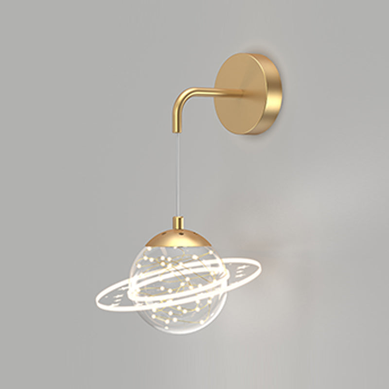 Ball Shape Glass Wall Light Modern Style Multi Lights Wall Mount Light