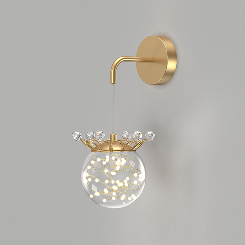Ball Shape Glass Wall Light Modern Style Multi Lights Wall Mount Light