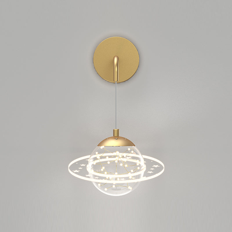 Ball Shape Glass Wall Light Modern Style Multi Lights Wall Mount Light