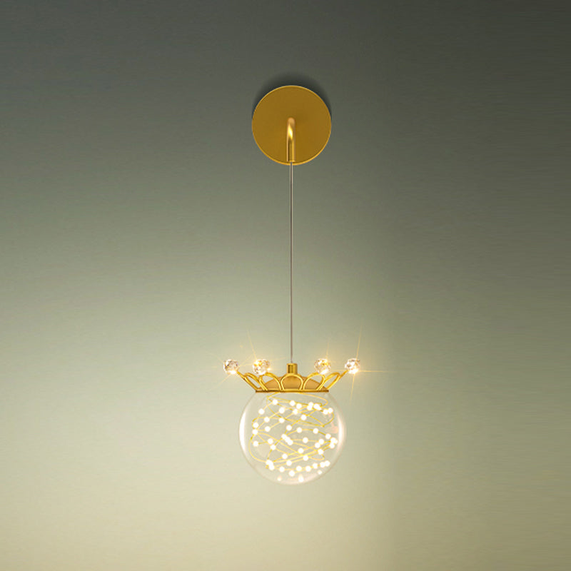 Ball Shape Glass Wall Light Modern Style Multi Lights Wall Mount Light