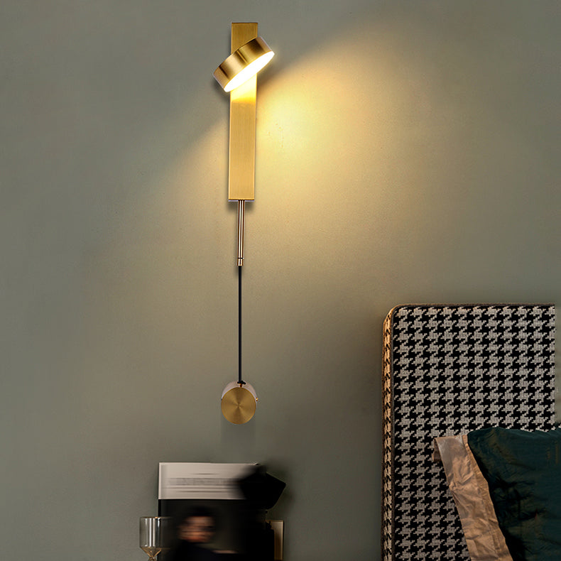 Metal Round Shape Wall Light Modern Style 1 Light Wall Mount Light