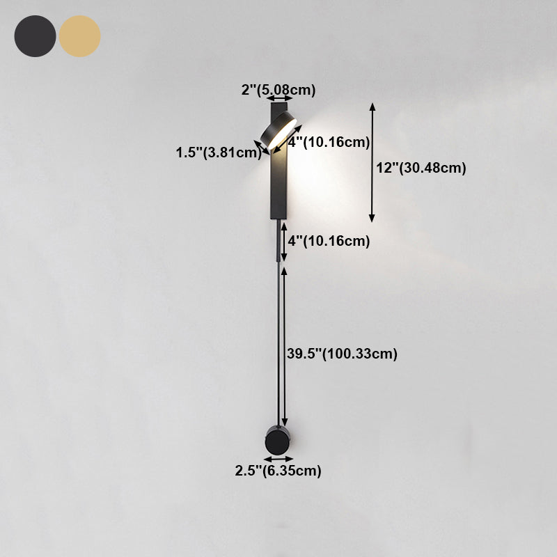 Metal Round Shape Wall Light Modern Style 1 Light Wall Mount Light