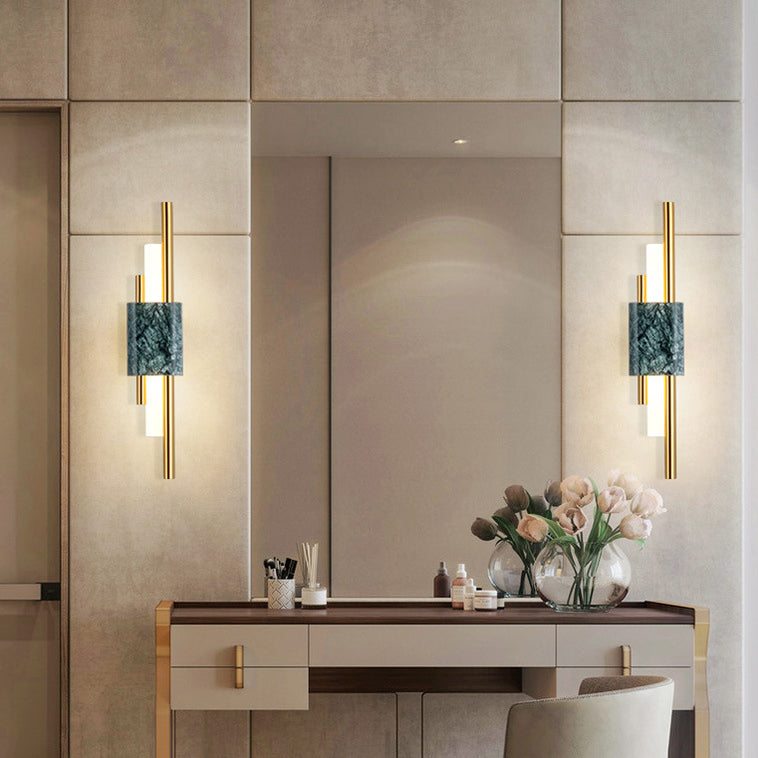 Lámpara de pared de mármol Diclas de luz de pared de estilo moderno para dormitorio