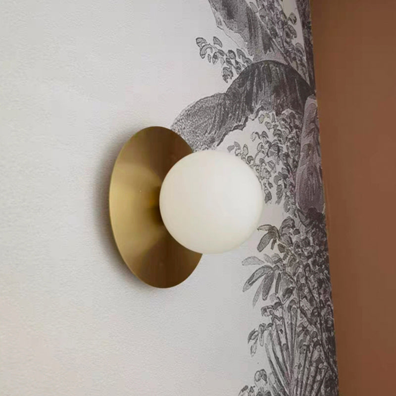 Glass Ball Wall Light Fixture Modern Style Wall Sconce Light for Living Room