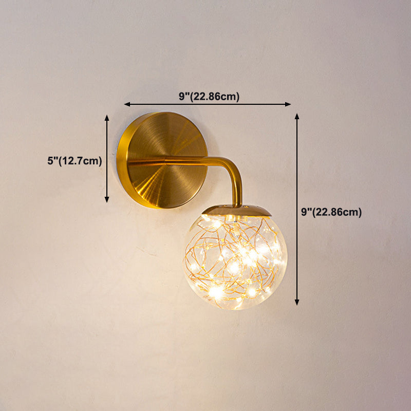 Moderne Kugelwandmontagelampen Glas 1 Lichtwandlampen in Gold