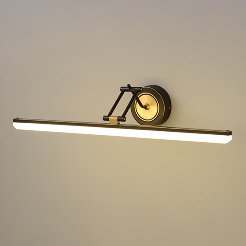 Linear Shade Metal Wall Sconce Modern Style 1 Light Mirror Wall Mounted Light Fixture