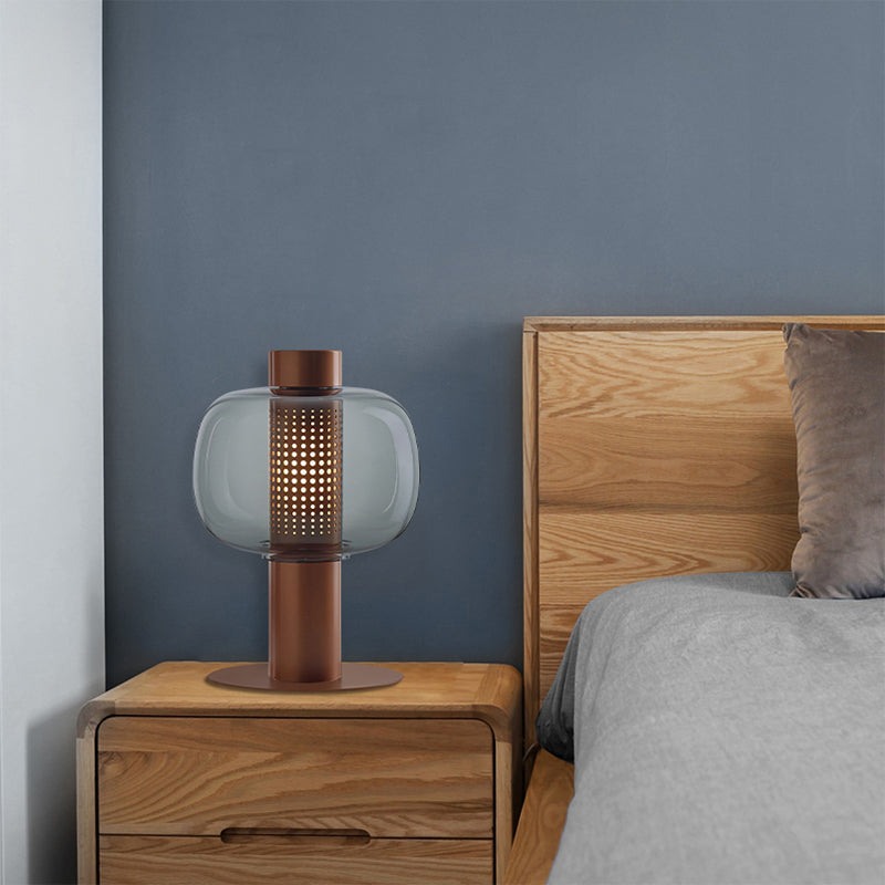 1 lampe de table de nuit géométrique légère lampe de table en verre de style moderne