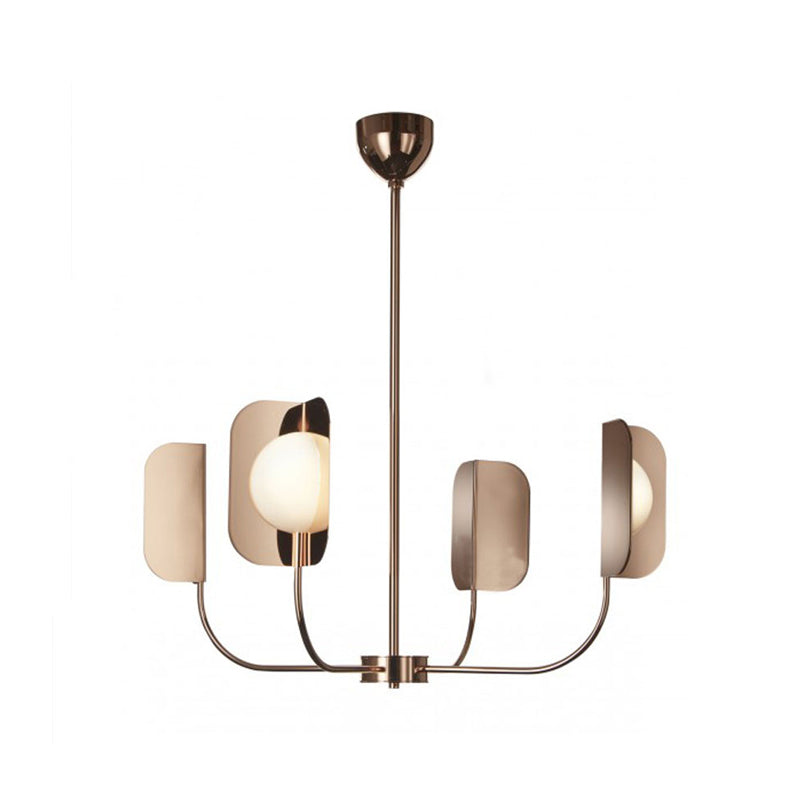 Postmodern Style Chandelier Light Metal Acrylic Pendant Light in Gold for Living Room