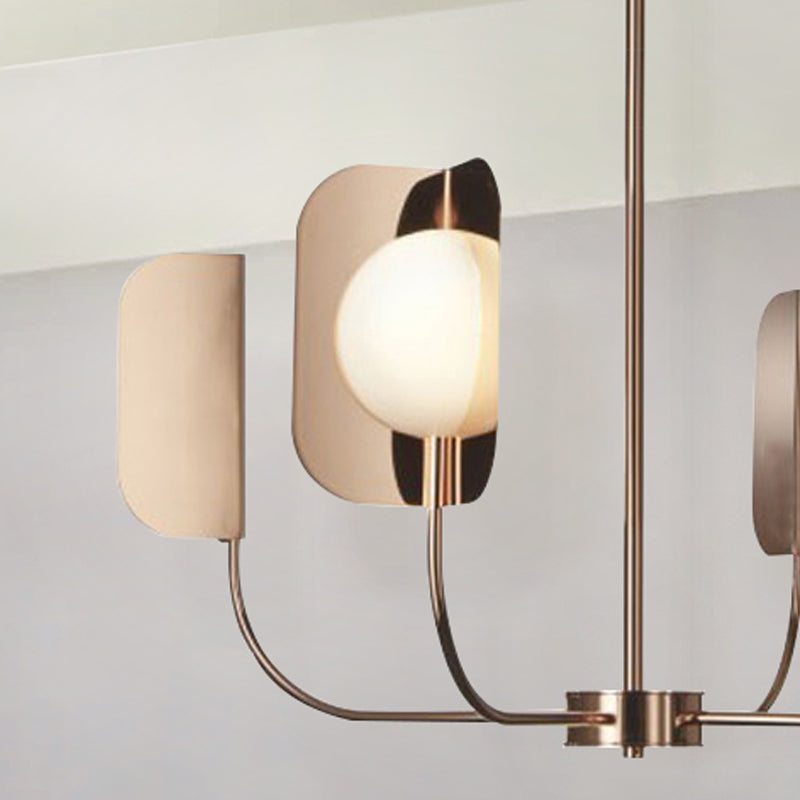 Postmodern Style Chandelier Light Metal Acrylic Pendant Light in Gold for Living Room