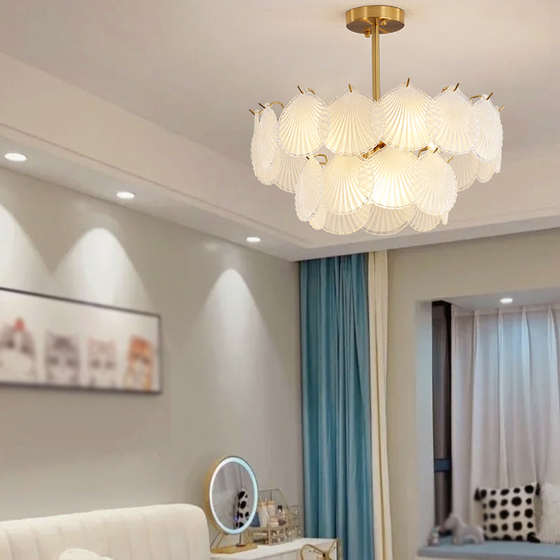 Luces colgantes de forma única luces de lámpara de vidrio de estilo moderno en oro