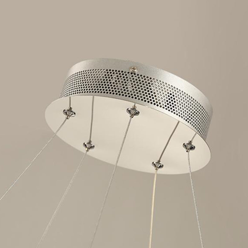 Twisted Shade Chandelier Light Modern Metal 1 Light Chandelier Lighting Fixture in Chrome