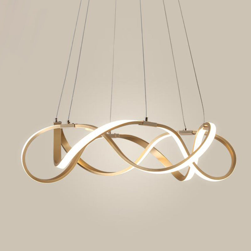 Luz de lámpara de sombra retorcida de metal moderno 1 lámpara de lámpara de lámpara de luz en oro