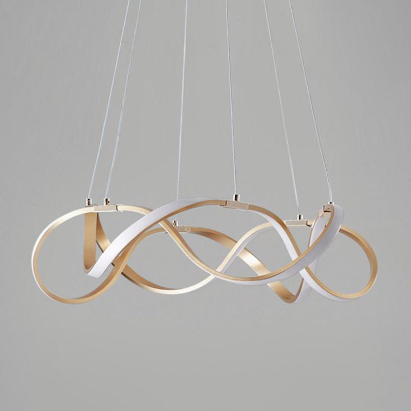 Luz de lámpara de sombra retorcida de metal moderno 1 lámpara de lámpara de lámpara de luz en oro