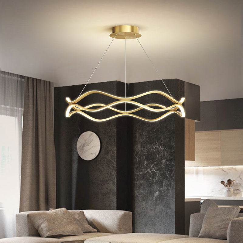 Twisting Shade Metal Chandelier Lights Modern 2- Light Chandelier Lighting Fixtures