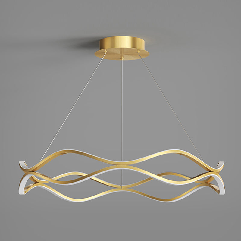 Twisting Shade Metal Chandelier Lights Modern 2- Light Chandelier Lighting Fixtures