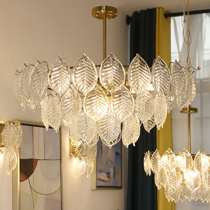 Contemporary Style Geometry Pendant Chandeliers Glass Hanging Pendant Lights in Gold