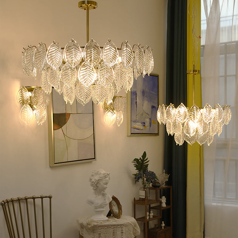 Contemporary Style Geometry Pendant Chandeliers Glass Hanging Pendant Lights in Gold