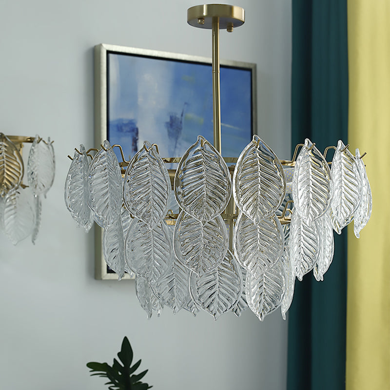 Contemporary Style Geometry Pendant Chandeliers Glass Hanging Pendant Lights in Gold