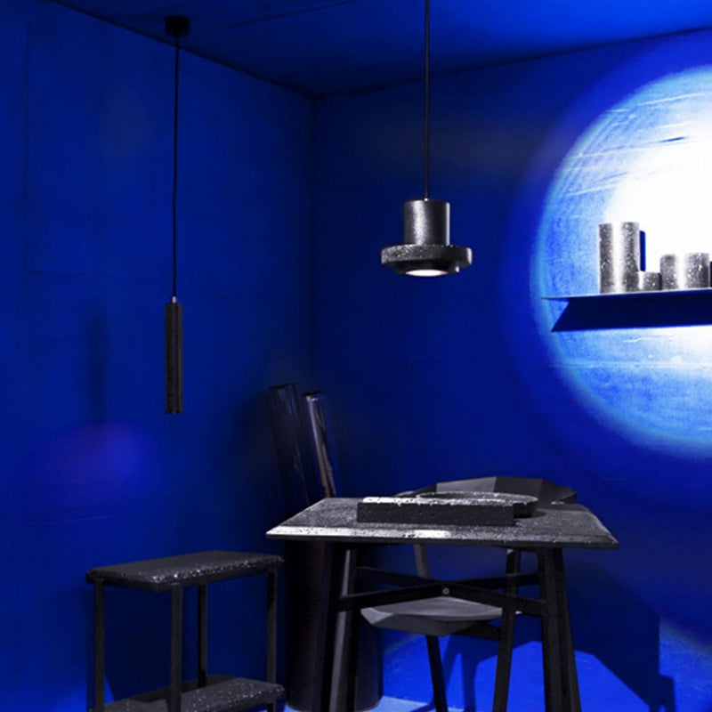 Pendentif de plafond noir moderne Éclairage du roche légère avec 1 lumière
