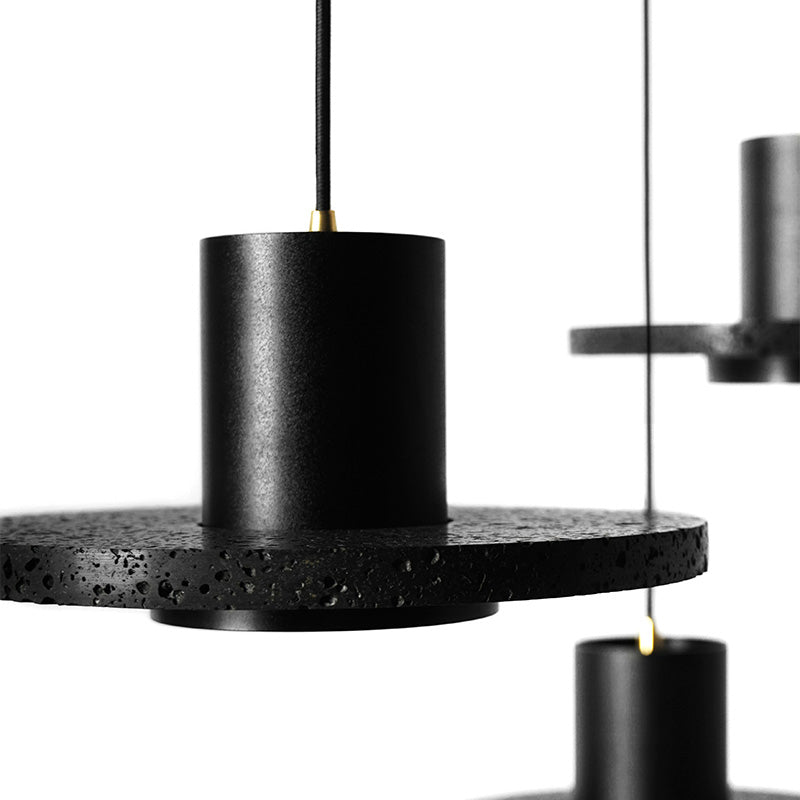 Pendentif de plafond noir moderne Éclairage du roche légère avec 1 lumière