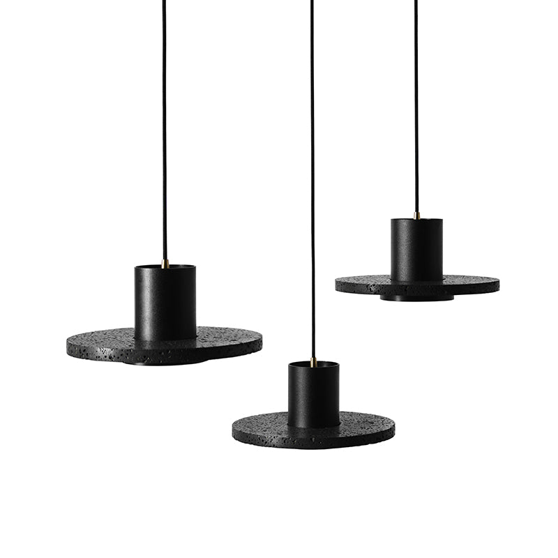 Pendentif de plafond noir moderne Éclairage du roche légère avec 1 lumière