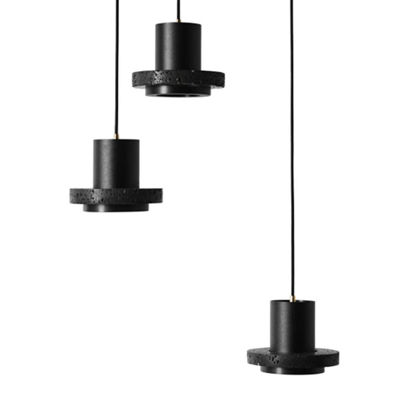 Pendentif de plafond noir moderne Éclairage du roche légère avec 1 lumière