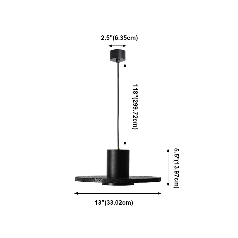 Pendentif de plafond noir moderne Éclairage du roche légère avec 1 lumière