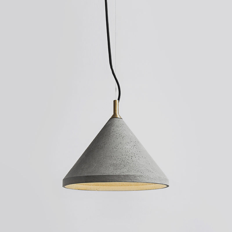 Modern Cone Down Mini Pendant Grey Cement Hanging Ceiling Light with 1 Light
