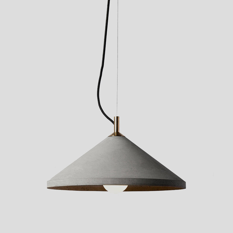 Modern Cone Down Mini Pendant Grey Cement Hanging Ceiling Light with 1 Light