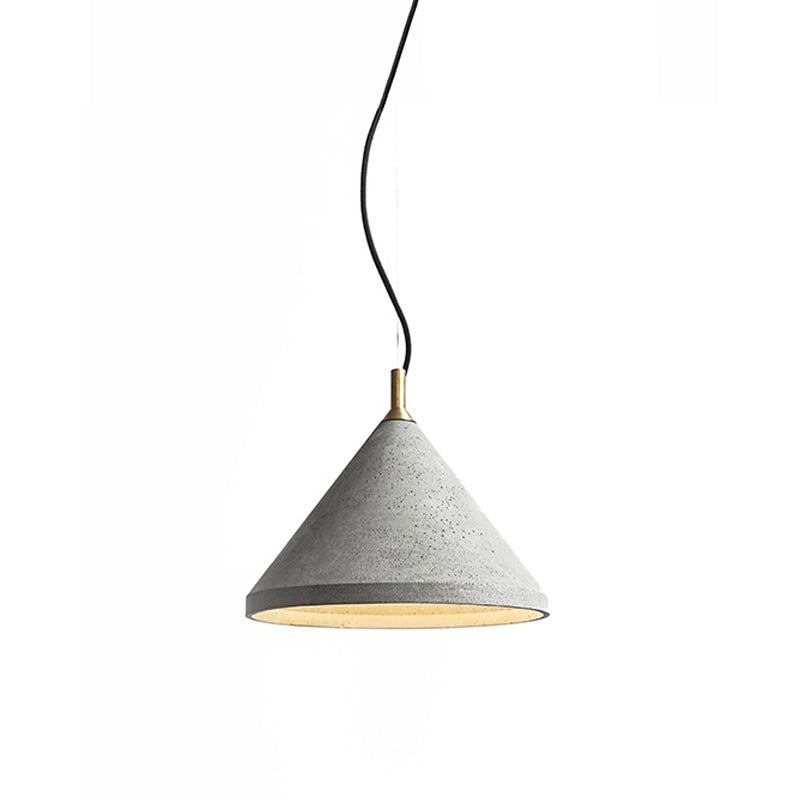 Modern Cone Down Mini Pendant Grey Cement Hanging Ceiling Light with 1 Light