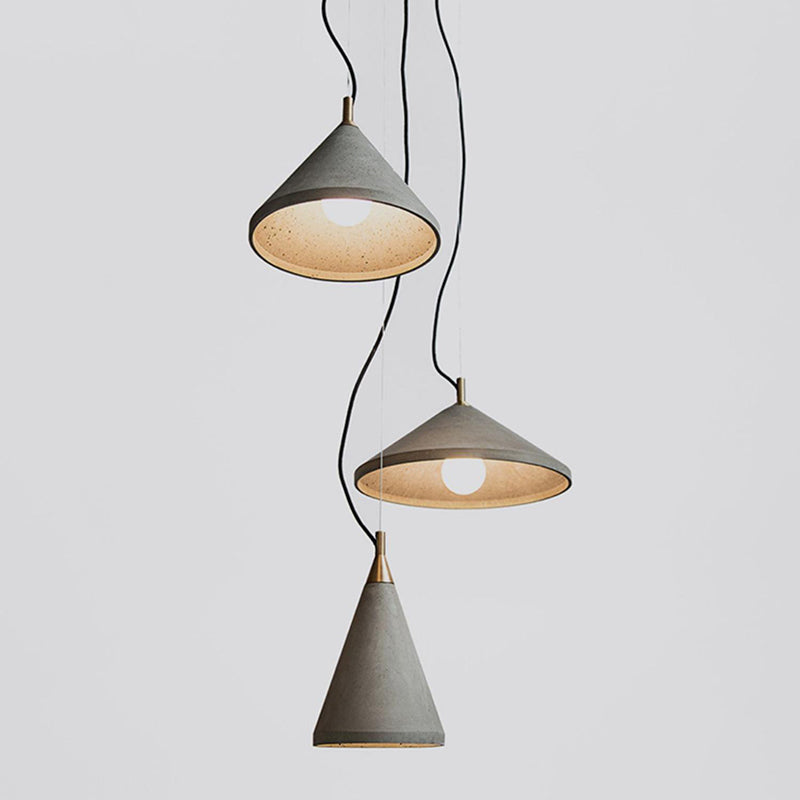 Modern Cone Down Mini Pendant Grey Cement Hanging Ceiling Light with 1 Light