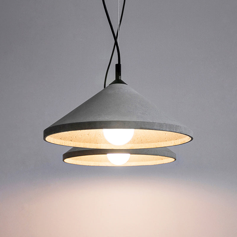Modern Cone Down Mini Pendant Grey Cement Hanging Ceiling Light with 1 Light