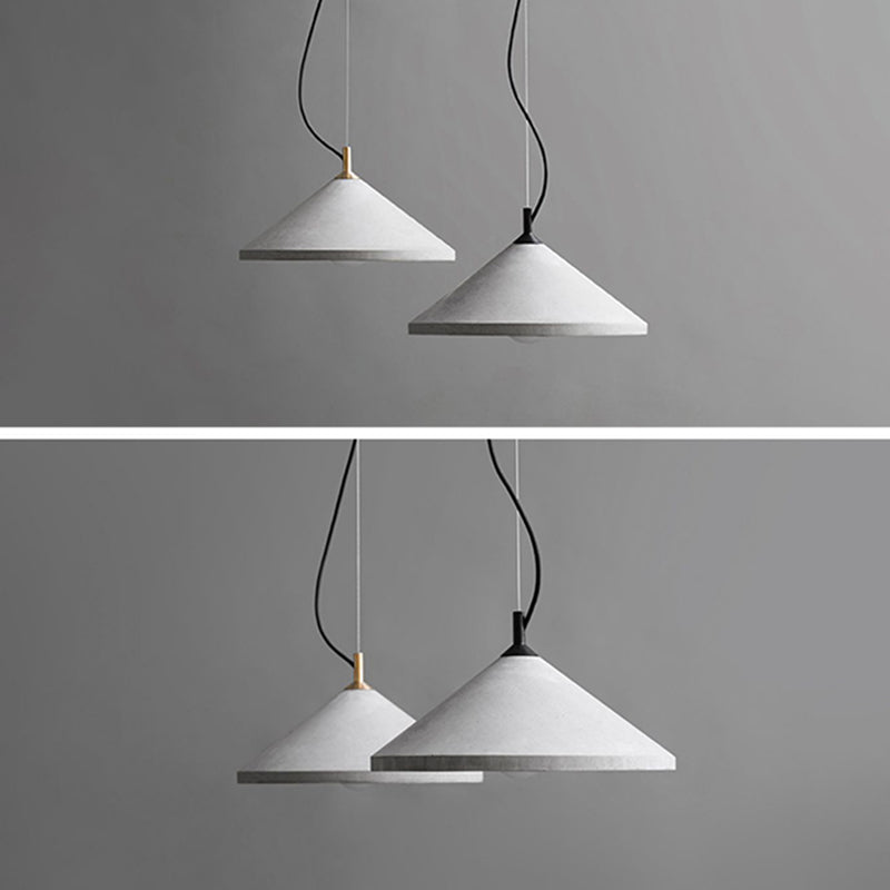 Modern Cone Down Mini Pendant Grey Cement Hanging Ceiling Light with 1 Light