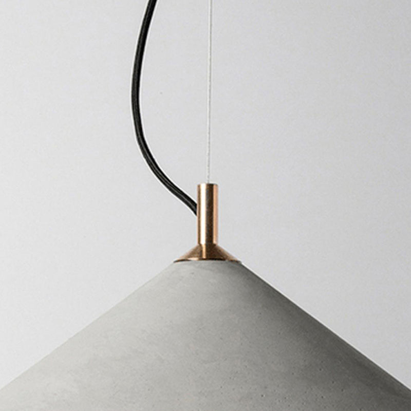 Modern Cone Down Mini Pendant Grey Cement Hanging Ceiling Light with 1 Light