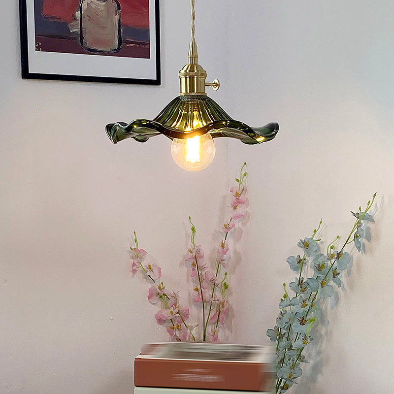 Luce a sospensione industriale a 1 luci di vetro appeso al soffitto per sala da pranzo