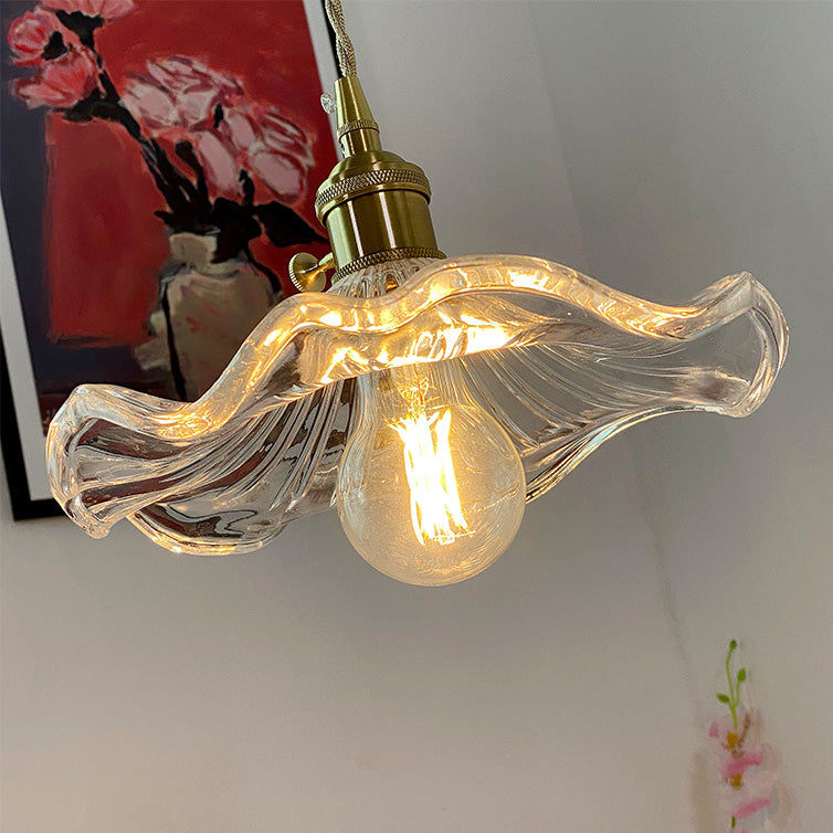 Luce a sospensione industriale a 1 luci di vetro appeso al soffitto per sala da pranzo