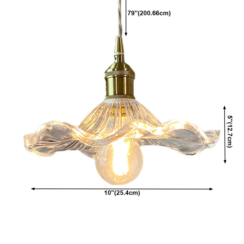 Luce a sospensione industriale a 1 luci di vetro appeso al soffitto per sala da pranzo