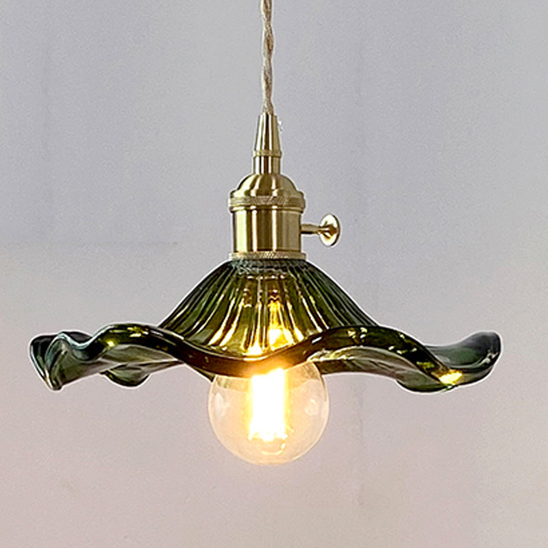 Luce a sospensione industriale a 1 luci di vetro appeso al soffitto per sala da pranzo