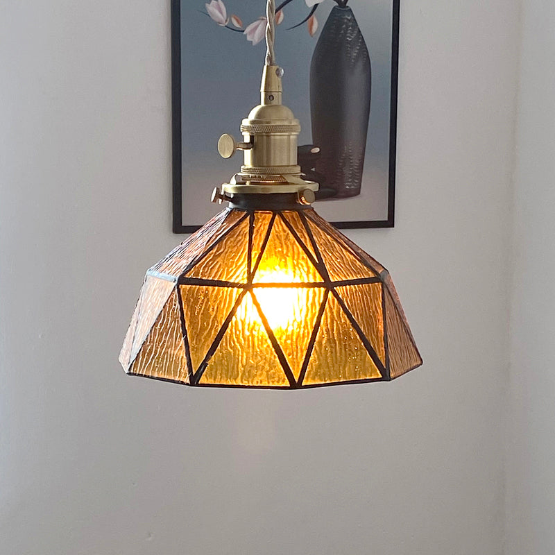 Luce a sospensione di vetro geometrica 1 illuminazione giù per il corridoio