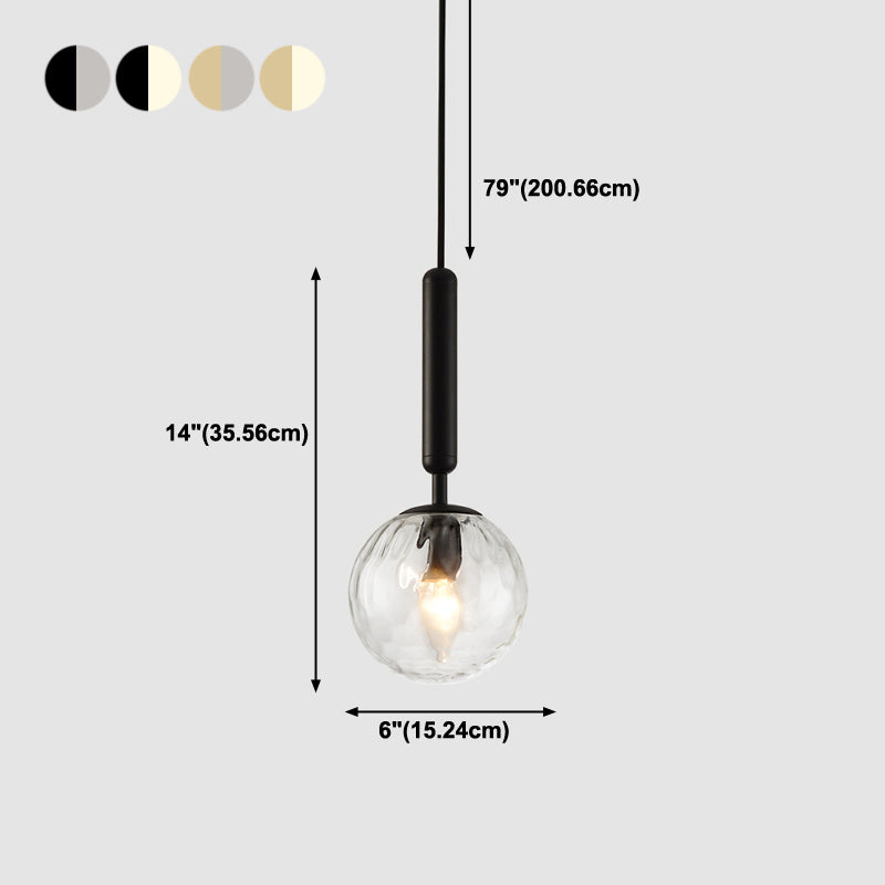 Global Glass Hanging Lamp Modern Dining Room Mini Pendant with 1 Light