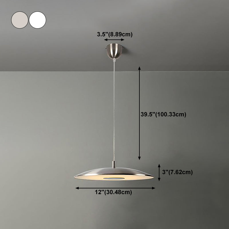 Disc Metal LED Hanging Pendant Light Minimalist Style Ceiling Pendant Light
