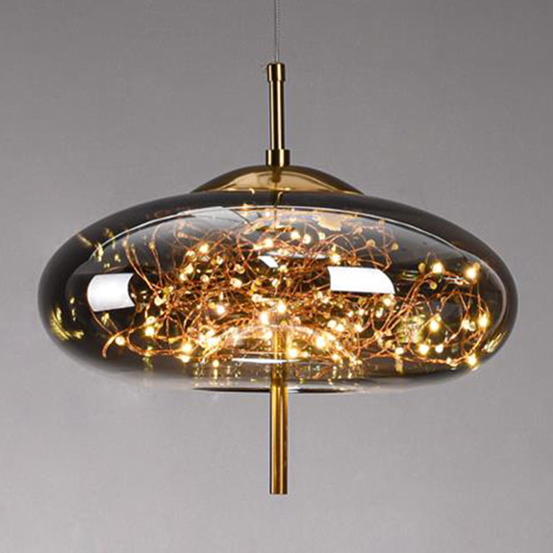 Geometric Shape Glass Hanging Light Modern Style 1 Light Hanging Light Fixtures