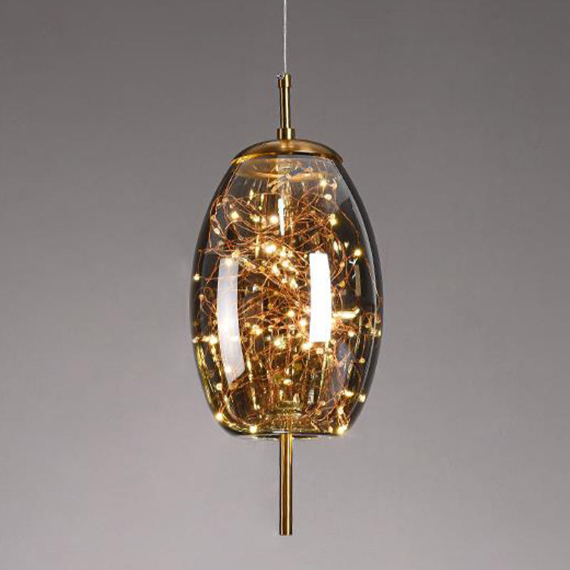 Geometric Shape Glass Hanging Light Modern Style 1 Light Hanging Light Fixtures