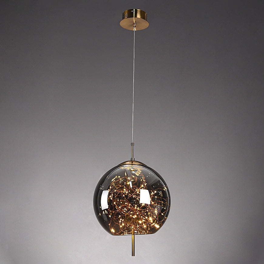 Geometric Shape Glass Hanging Light Modern Style 1 Light Hanging Light Fixtures