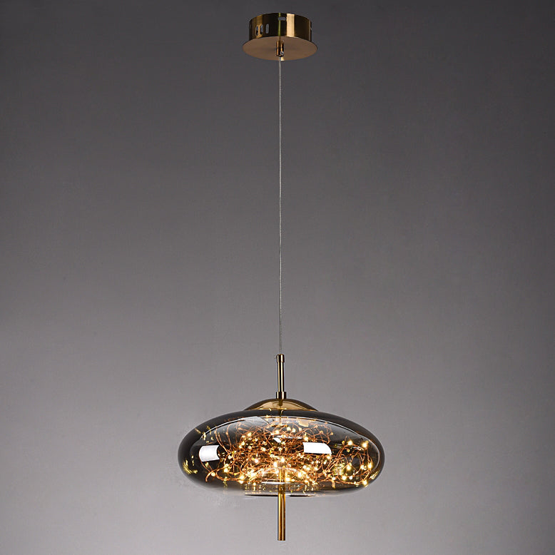 Geometric Shape Glass Hanging Light Modern Style 1 Light Hanging Light Fixtures