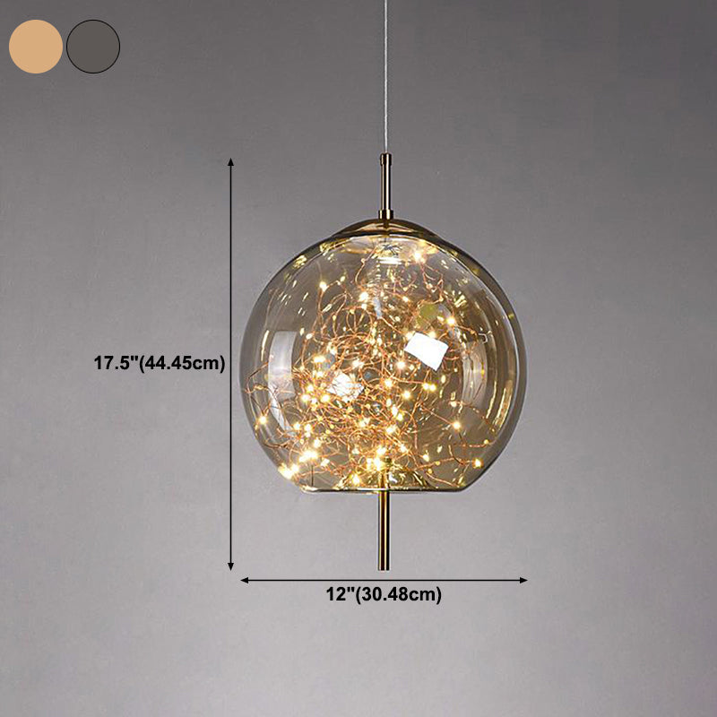 Geometric Shape Glass Hanging Light Modern Style 1 Light Hanging Light Fixtures