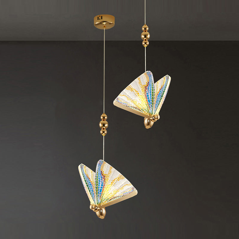 Butterfly Shape Metal Hanging Light Modern Style Multi Lights Cluster Pendant