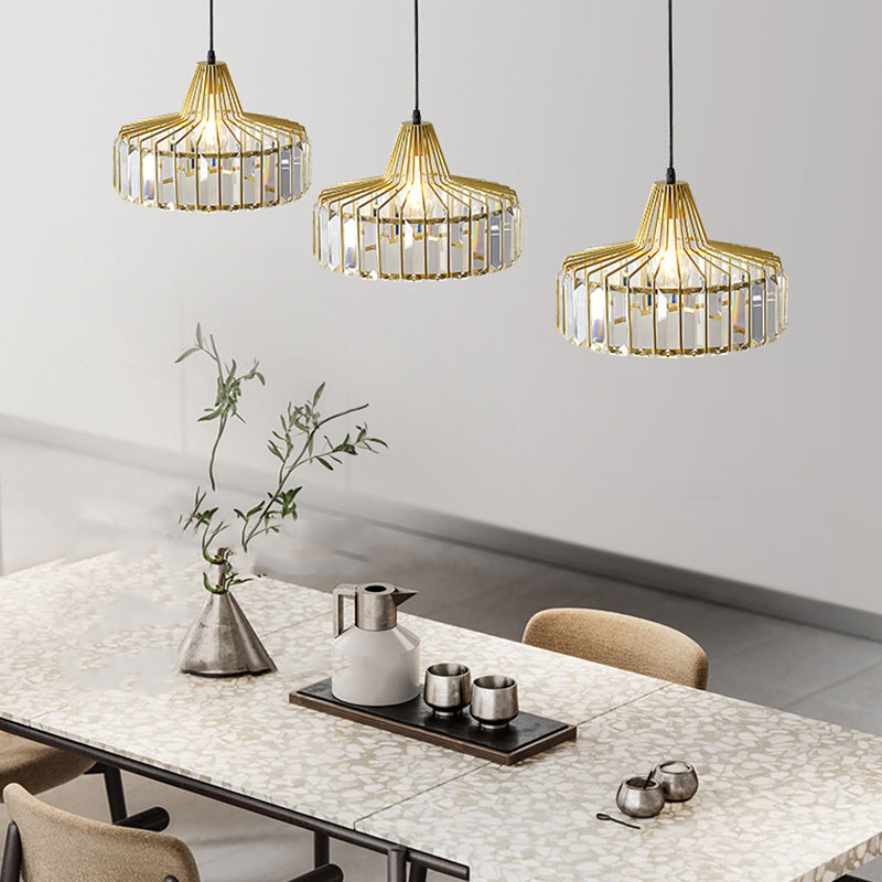 Luz de colgante de estilo moderno accesorio de iluminación colgante de cristal simple para sala de estar